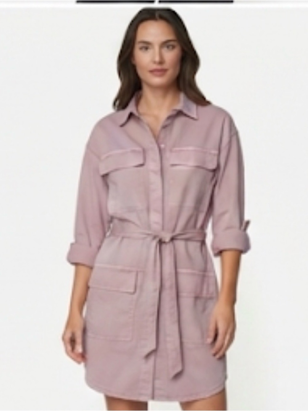 Coat Abercrombie & Fitch Dusty Pink Button-Up Coat